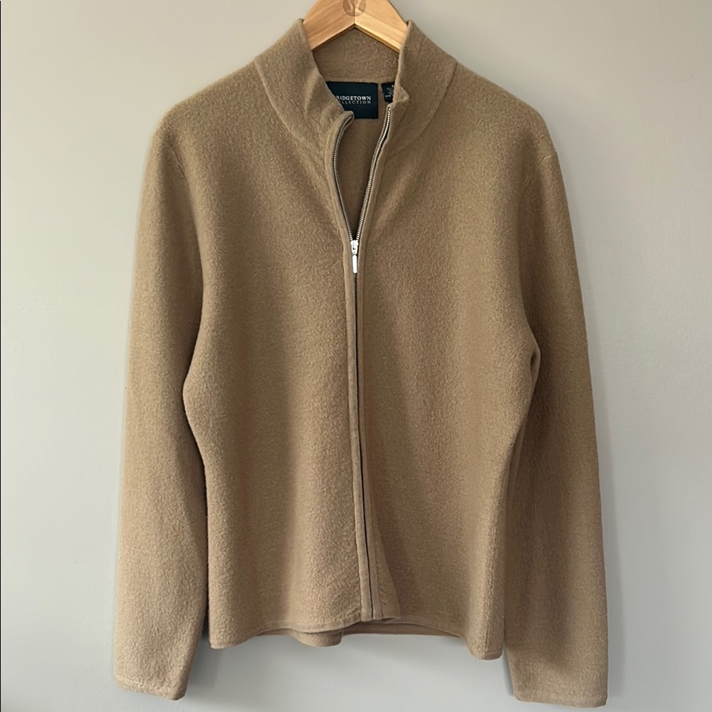 Bridgetown Collection Wool Zip‎ Up Jacket Caramel Tan Neutral Size M